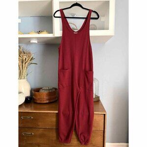 For Days Relaxing Romper Garnet Burgundy Organic Cotton Jumpsuit
